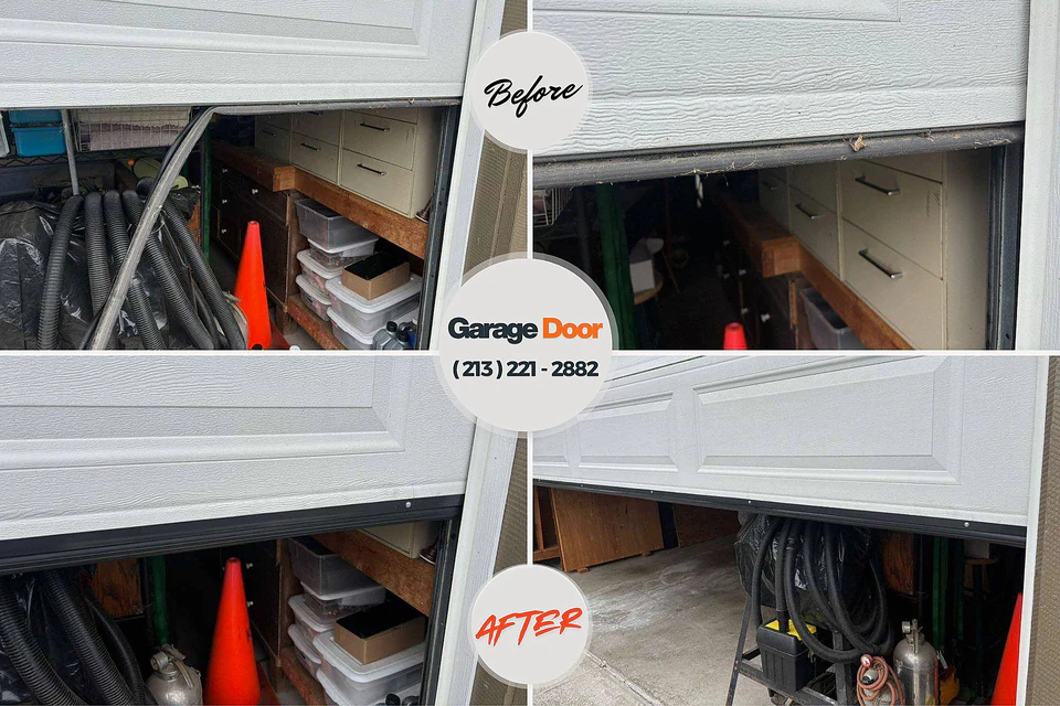 Before and after: garage door repair Marietta, GA
